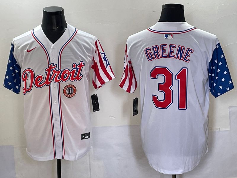 Men Detroit Tigers #31 Greene White National Flags 2025 Nike MLB Jersey style 8->detroit tigers->MLB Jersey
